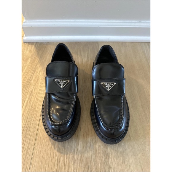 Prada chocolate patent leather loafers - Picture 1 of 6